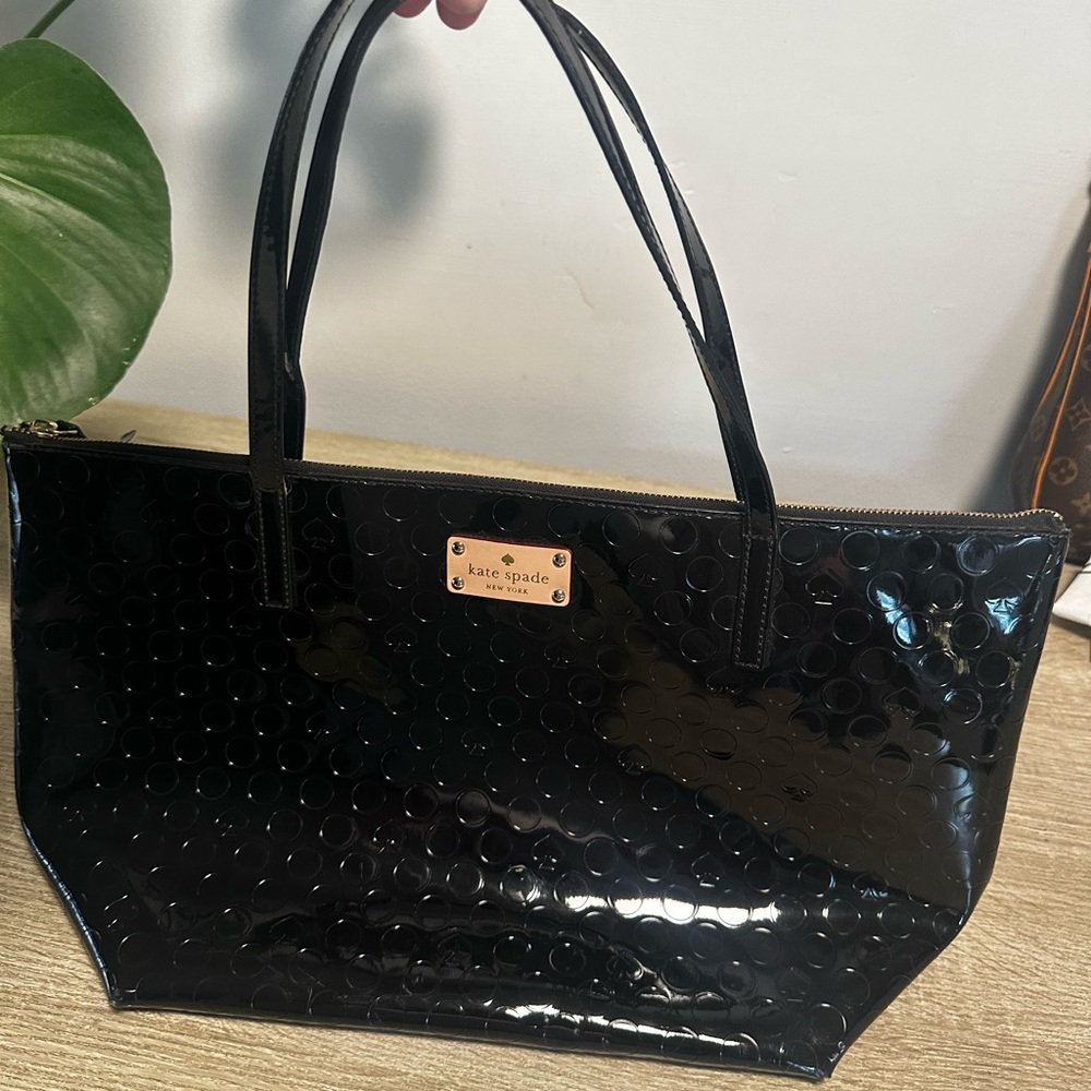Kate Spade ♠️ Glossy Black Tote/Shoulder Bag